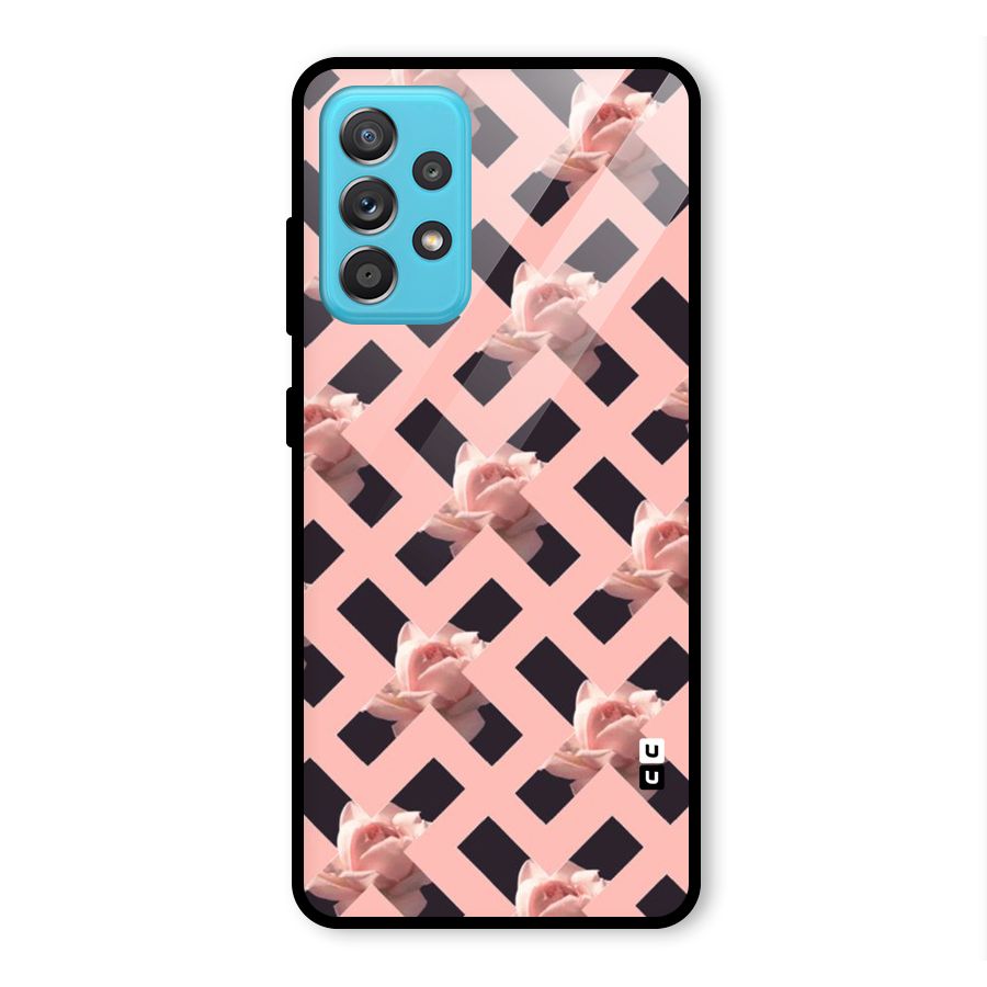 Floral X Design Glass Back Case for Galaxy A52
