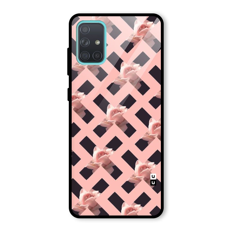 Floral X Design Glass Back Case for Galaxy A71