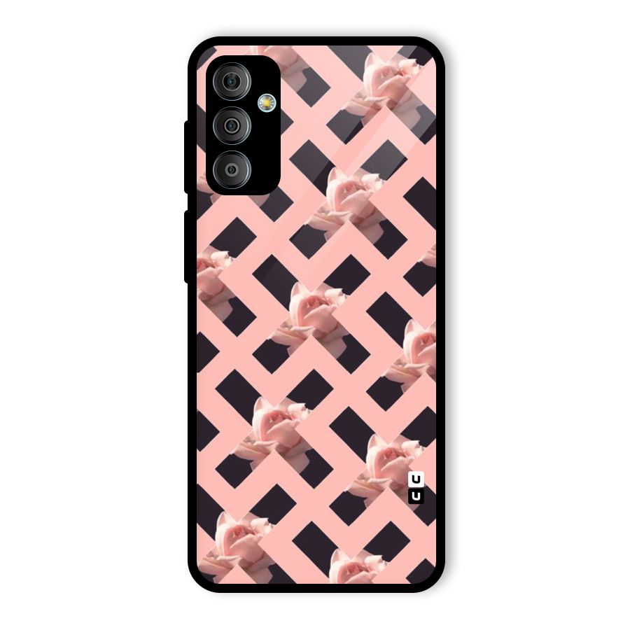 Floral X Design Glass Back Case for Galaxy F23