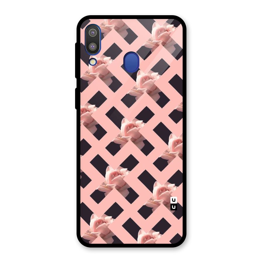 Floral X Design Glass Back Case for Galaxy M20