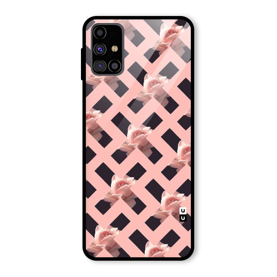 Floral X Design Glass Back Case for Galaxy M31s