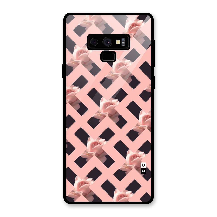 Floral X Design Glass Back Case for Galaxy Note 9
