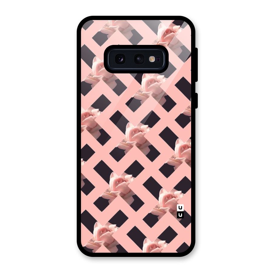Floral X Design Glass Back Case for Galaxy S10e