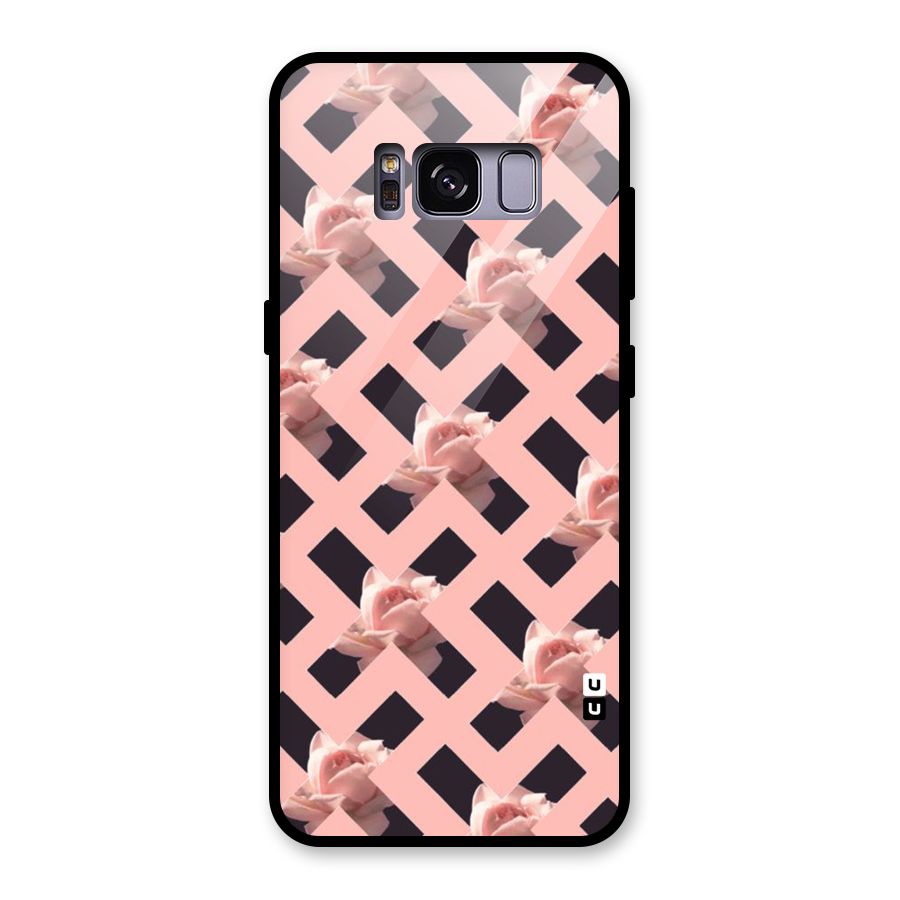Floral X Design Glass Back Case for Galaxy S8