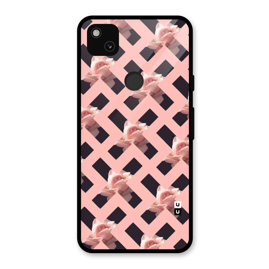 Floral X Design Glass Back Case for Google Pixel 4a