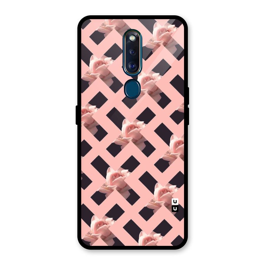 Floral X Design Glass Back Case for Oppo F11 Pro