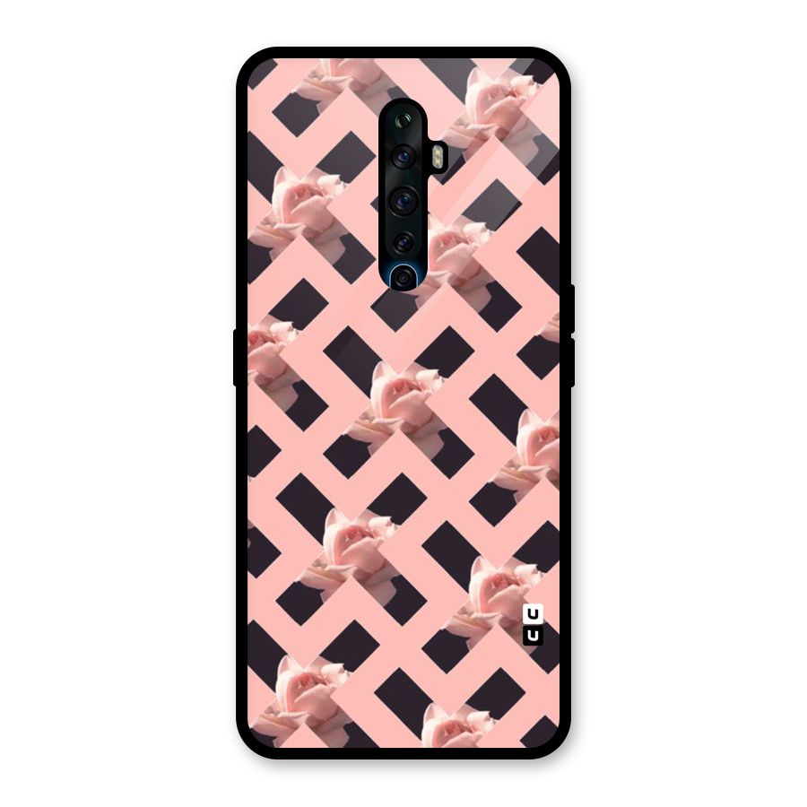 Floral X Design Glass Back Case for Oppo Reno2 F