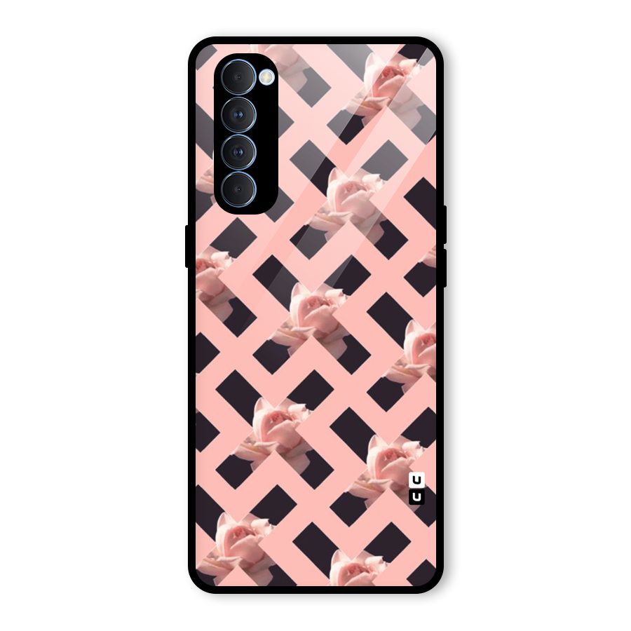 Floral X Design Glass Back Case for Oppo Reno4 Pro