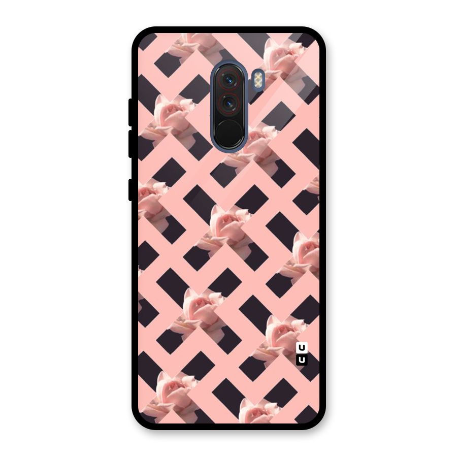 Floral X Design Glass Back Case for Poco F1