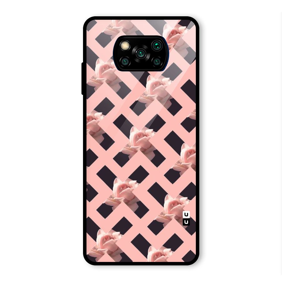 Floral X Design Glass Back Case for Poco X3 Pro
