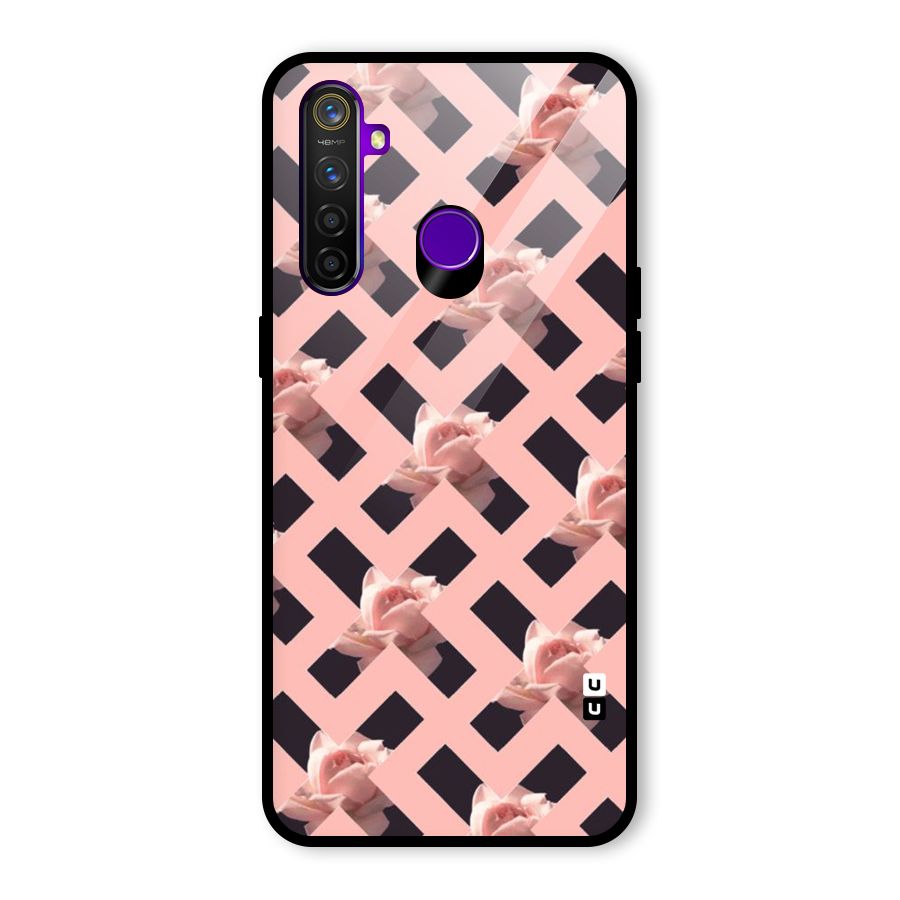 Floral X Design Glass Back Case for Realme 5 Pro