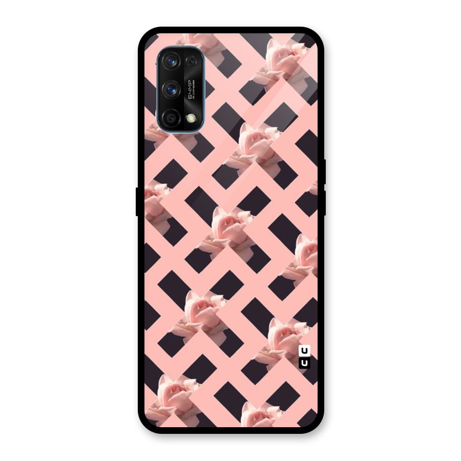 Floral X Design Glass Back Case for Realme 7 Pro