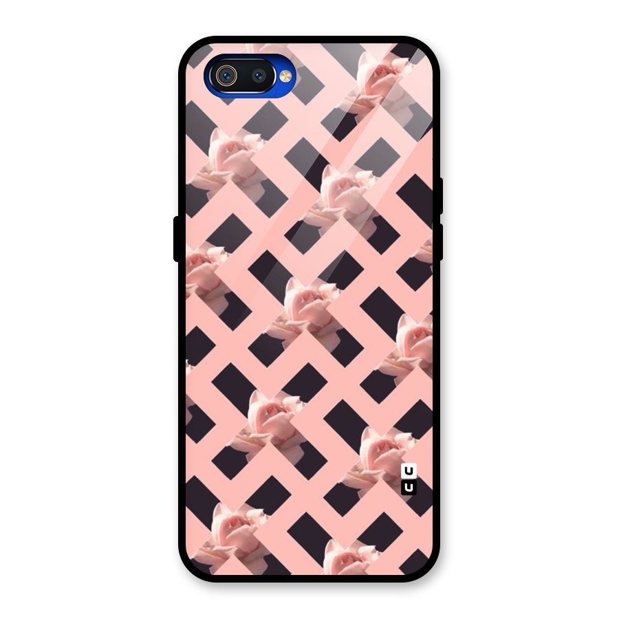 Floral X Design Glass Back Case for Realme C2