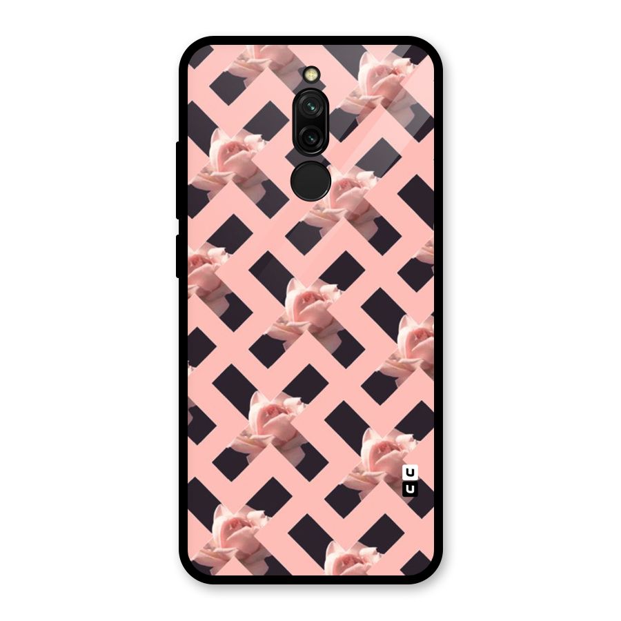 Floral X Design Glass Back Case for Redmi 8