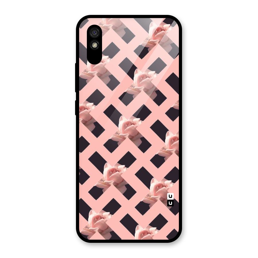 Floral X Design Glass Back Case for Redmi 9i