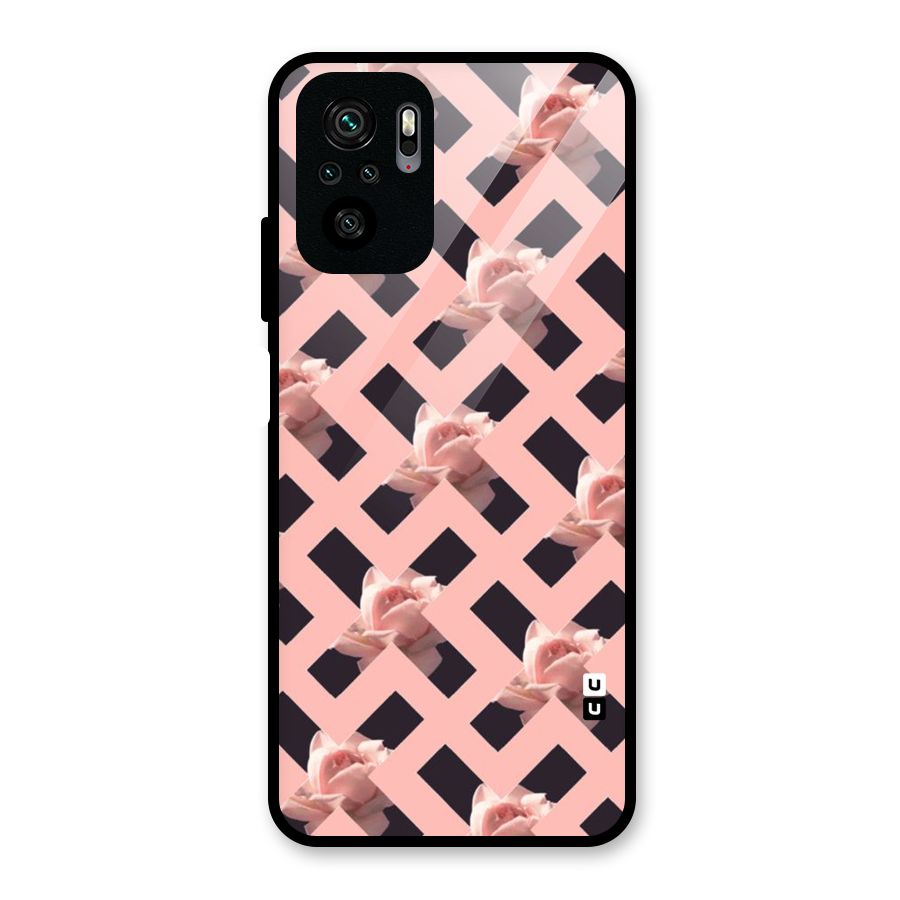 Floral X Design Glass Back Case for Redmi Note 10S