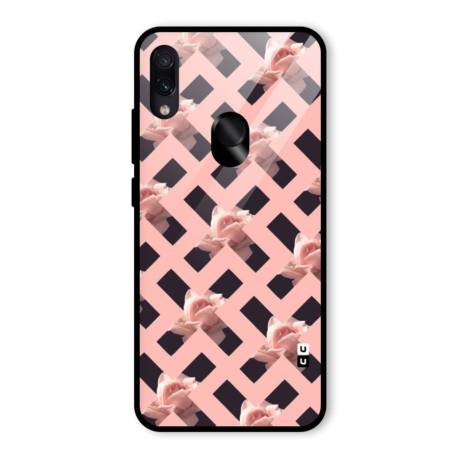 Floral X Design Glass Back Case for Redmi Note 7