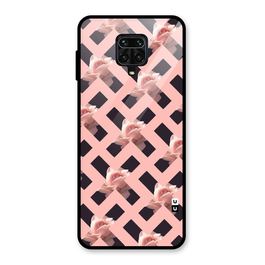 Floral X Design Glass Back Case for Redmi Note 9 Pro