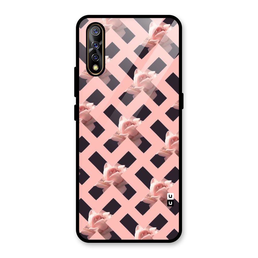 Floral X Design Glass Back Case for Vivo S1