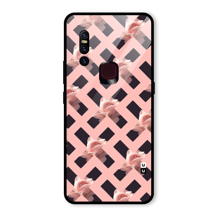Floral X Design Glass Back Case for Vivo V15