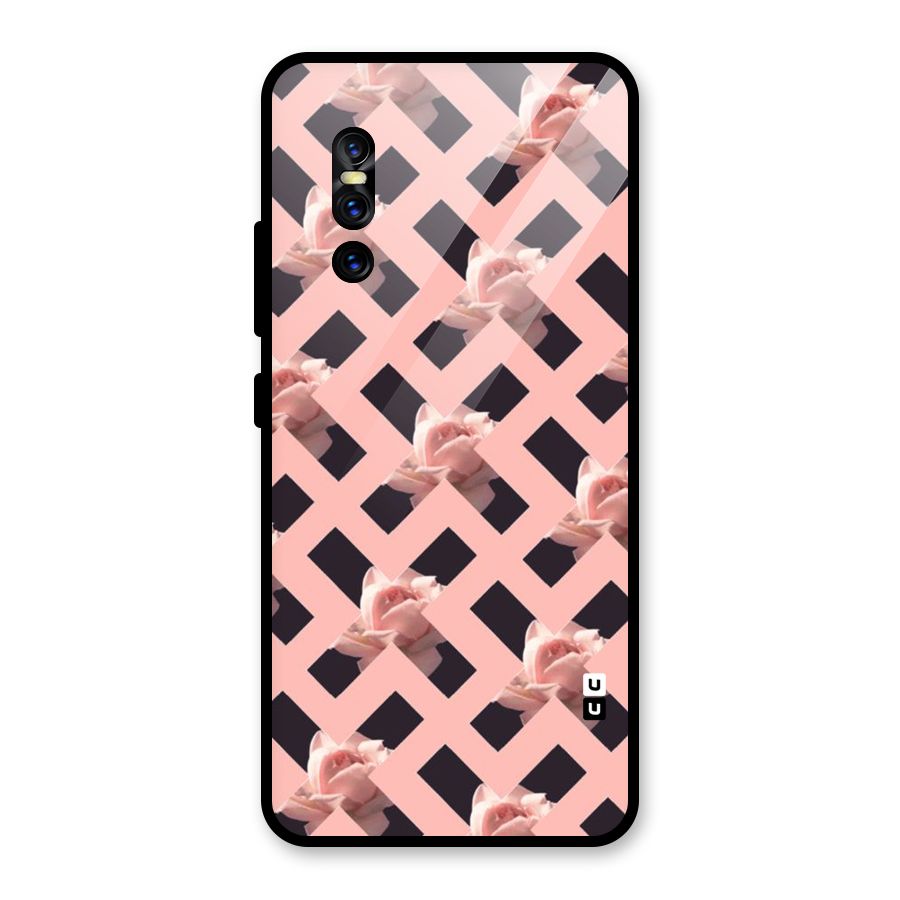 Floral X Design Glass Back Case for Vivo V15 Pro