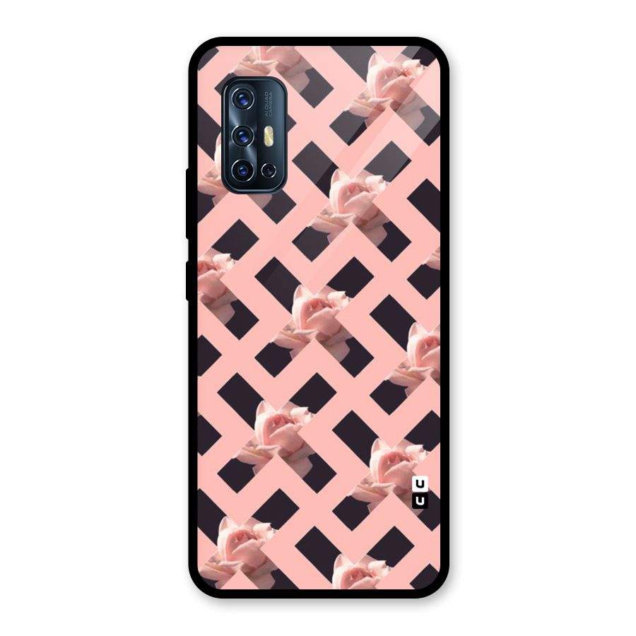 Floral X Design Glass Back Case for Vivo V17