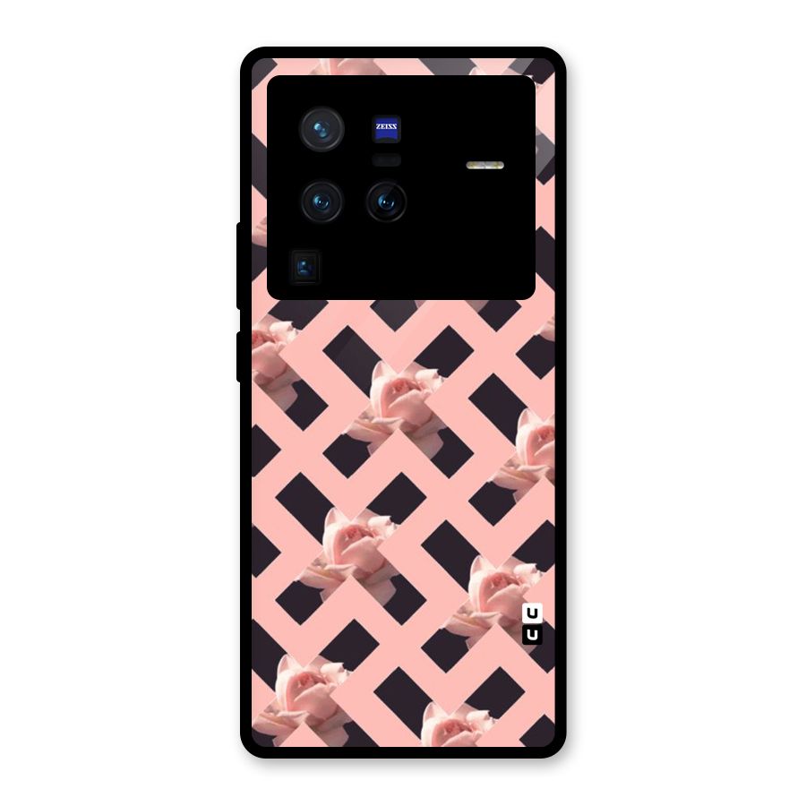 Floral X Design Glass Back Case for Vivo X80 Pro