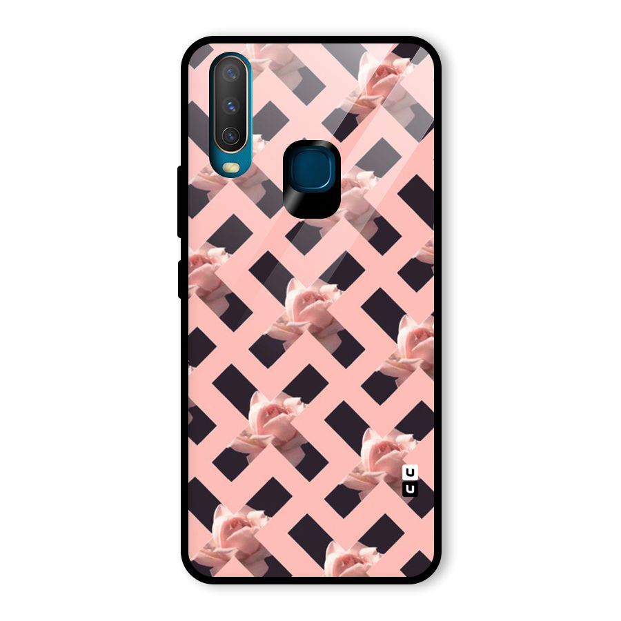 Floral X Design Glass Back Case for Vivo Y15