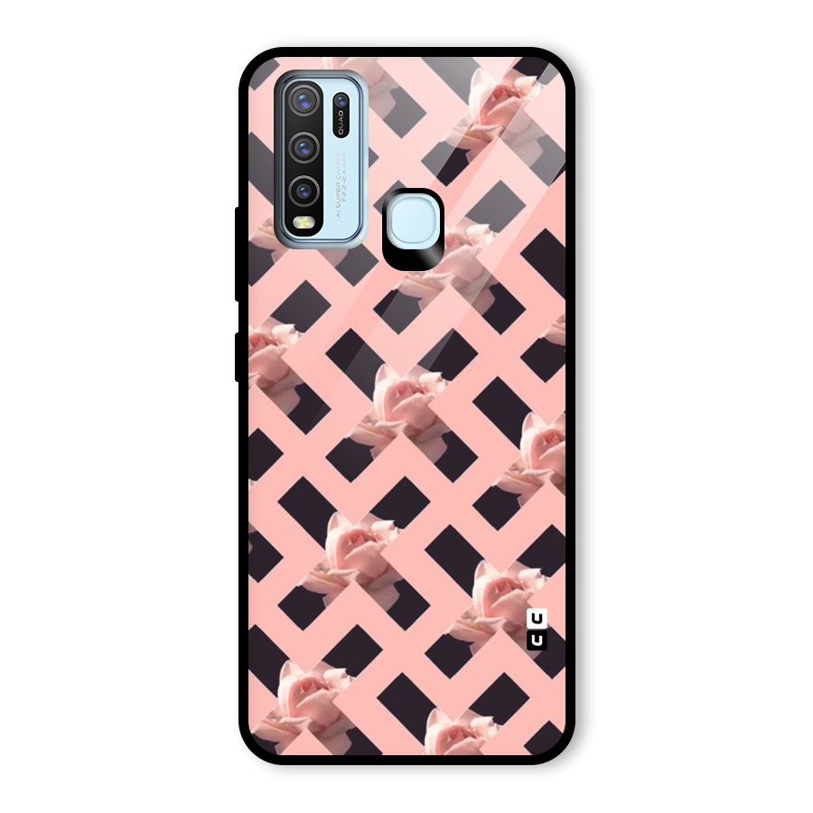 Floral X Design Glass Back Case for Vivo Y50