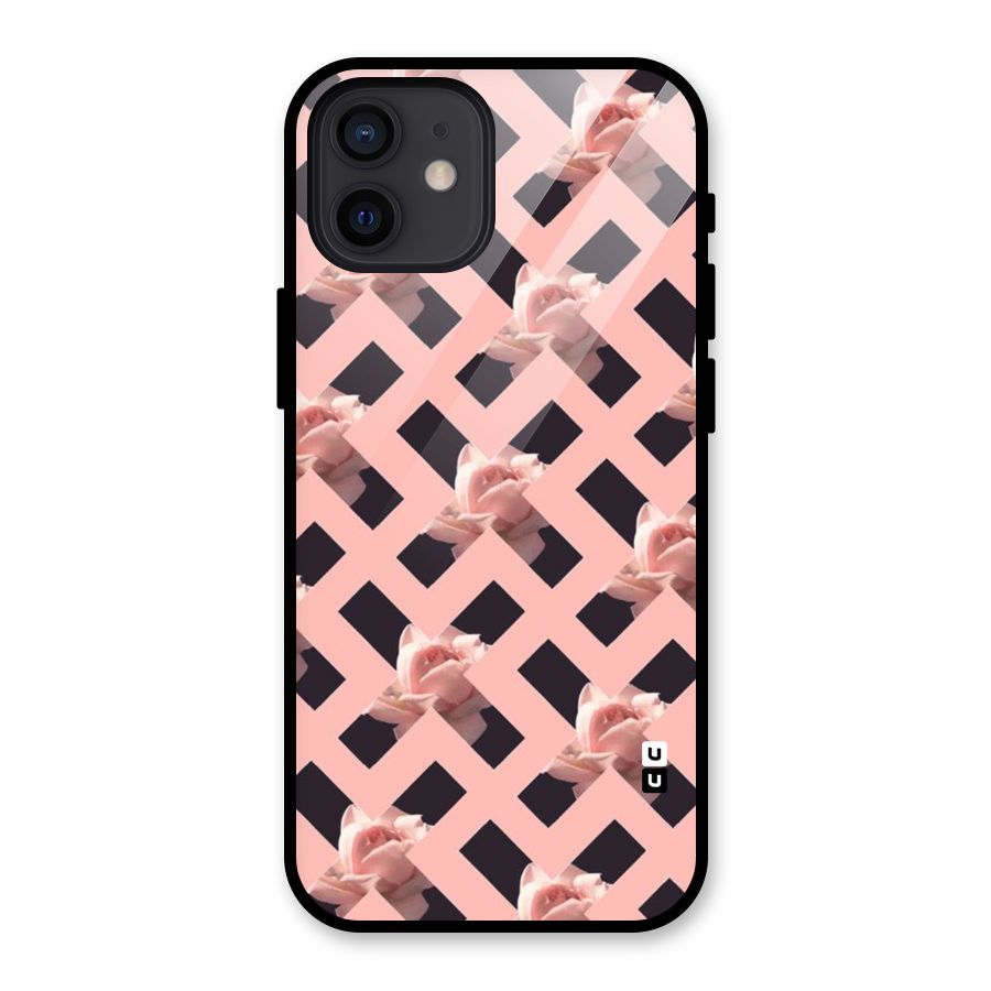 Floral X Design Glass Back Case for iPhone 12