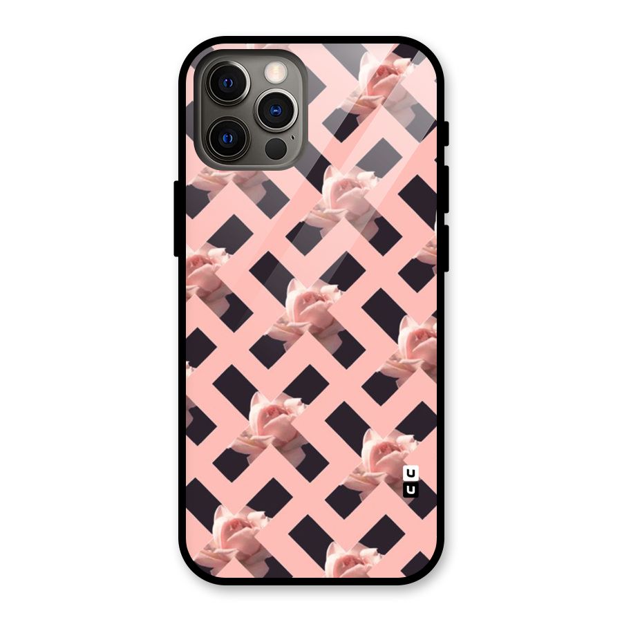 Floral X Design Glass Back Case for iPhone 12 Pro