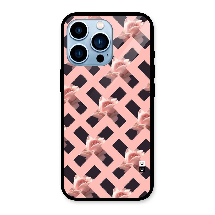 Floral X Design Glass Back Case for iPhone 13 Pro