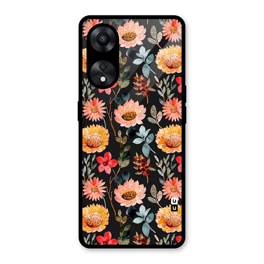 Florals Wonderful Pattern Glass Back Case for Oppo A78