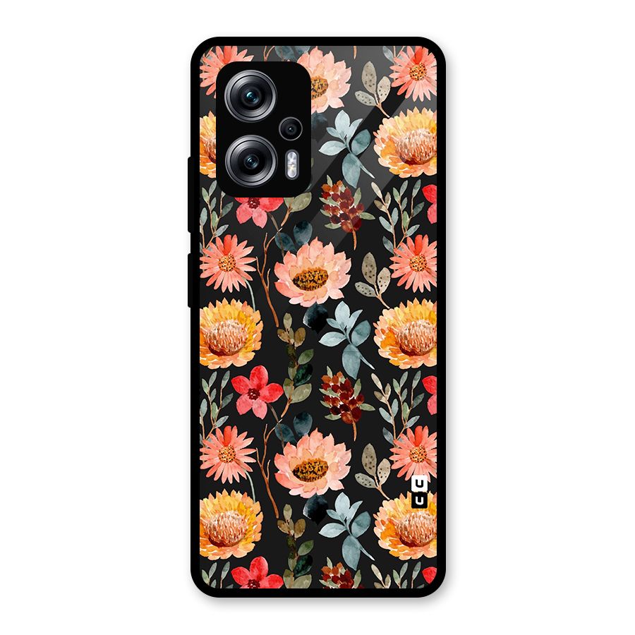 Florals Wonderful Pattern Glass Back Case for Redmi K50i