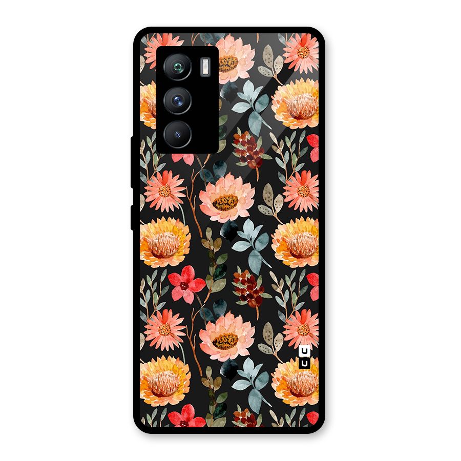Florals Wonderful Pattern Glass Back Case for Vivo iQOO 9 SE