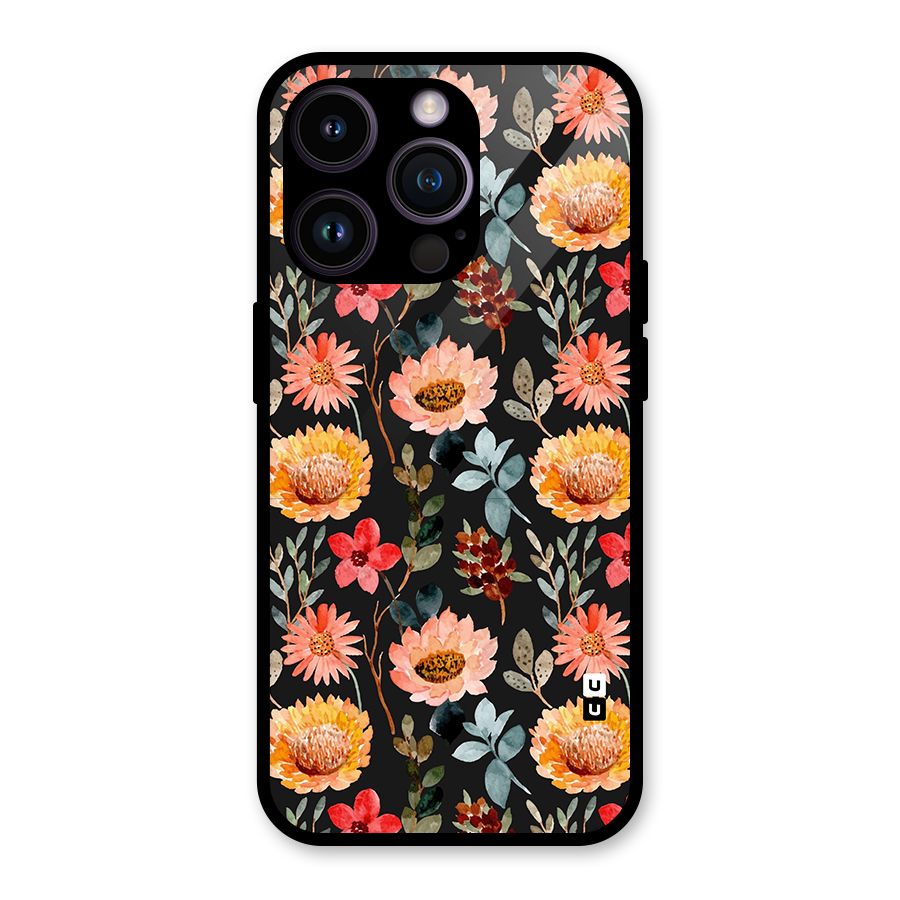 Florals Wonderful Pattern Glass Back Case for iPhone 14 Pro
