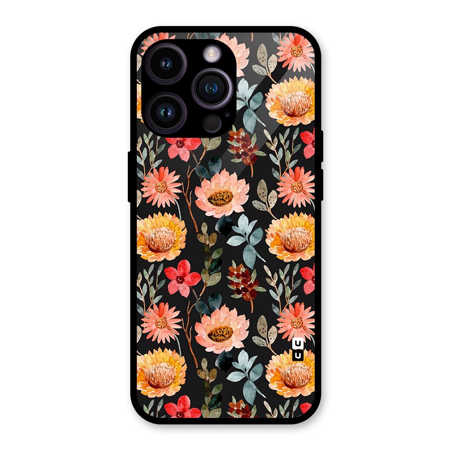 Florals Wonderful Pattern Glass Back Case for iPhone 14 Pro Max