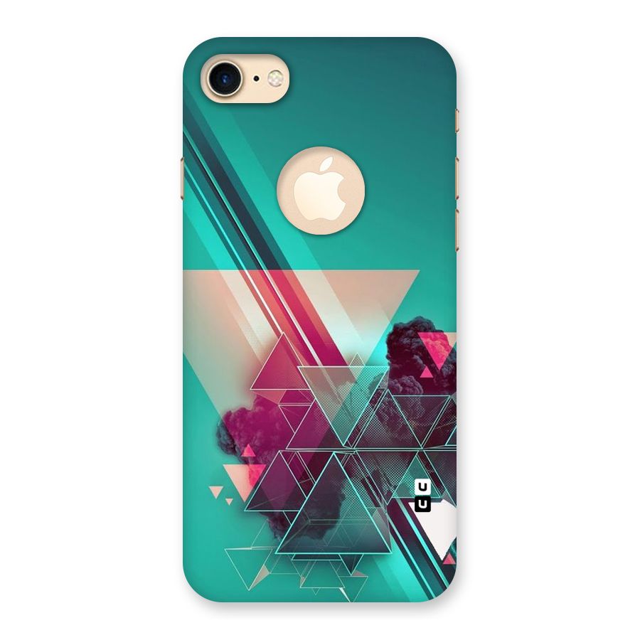 Floroscent Abstract Back Case for iPhone 7 Logo Cut