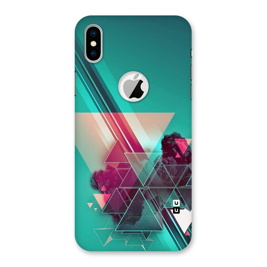 Floroscent Abstract Back Case for iPhone X Logo Cut