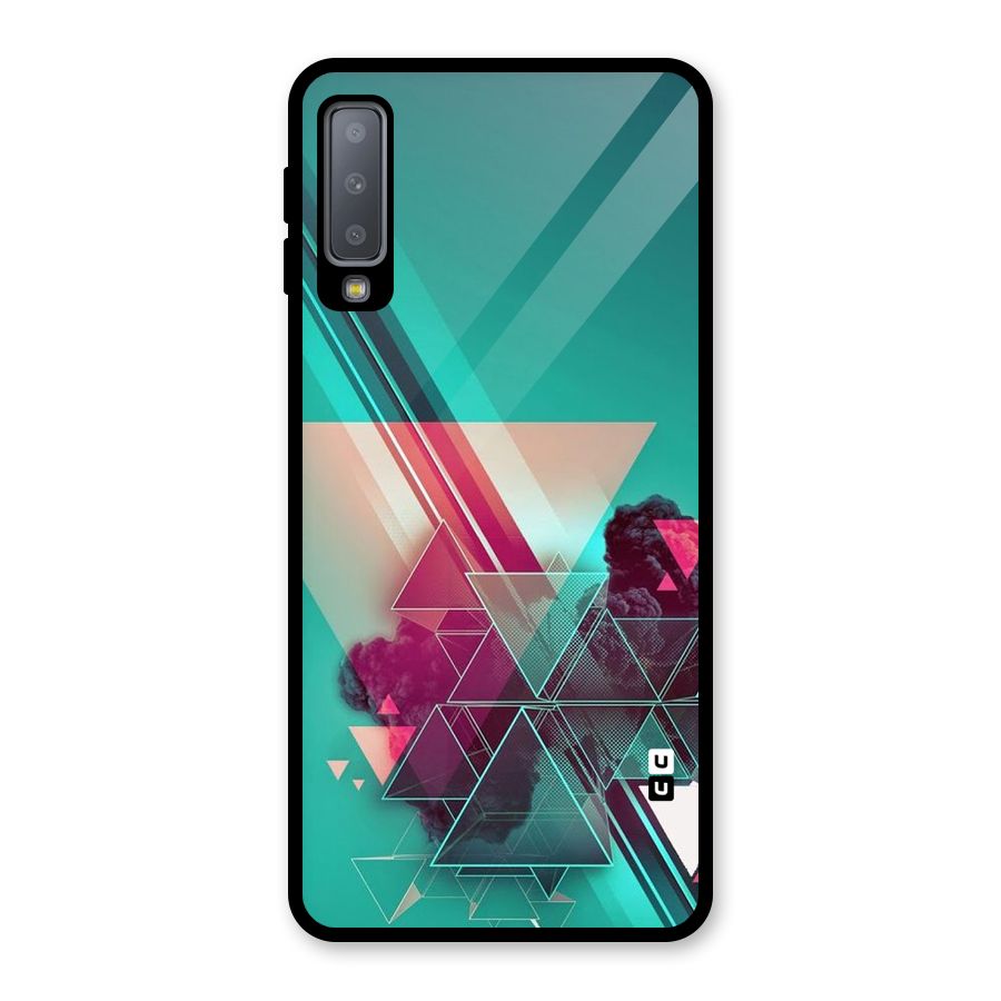 Floroscent Abstract Glass Back Case for Galaxy A7 (2018)