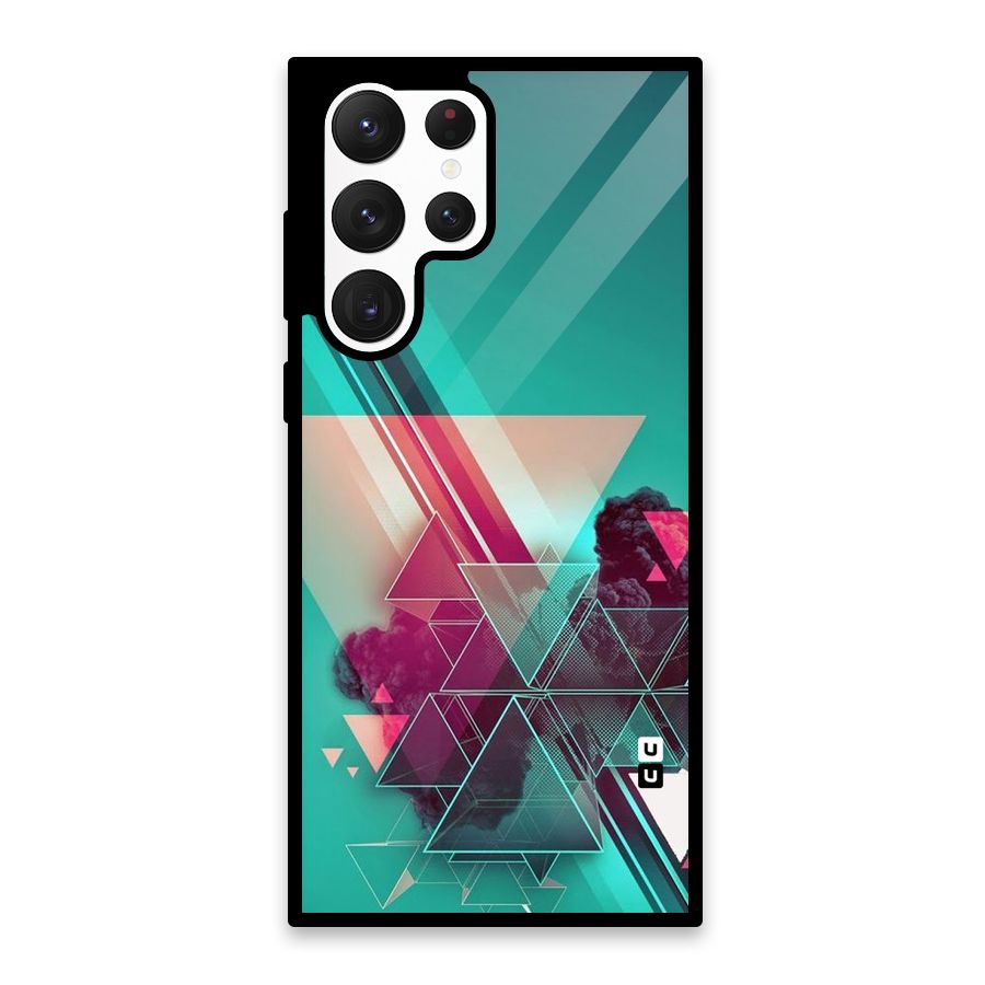 Floroscent Abstract Glass Back Case for Galaxy S22 Ultra 5G