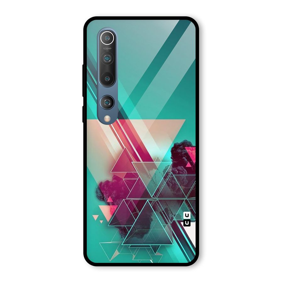 Floroscent Abstract Glass Back Case for Mi 10