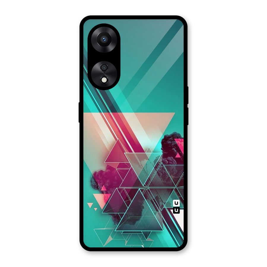 Floroscent Abstract Glass Back Case for Oppo A78