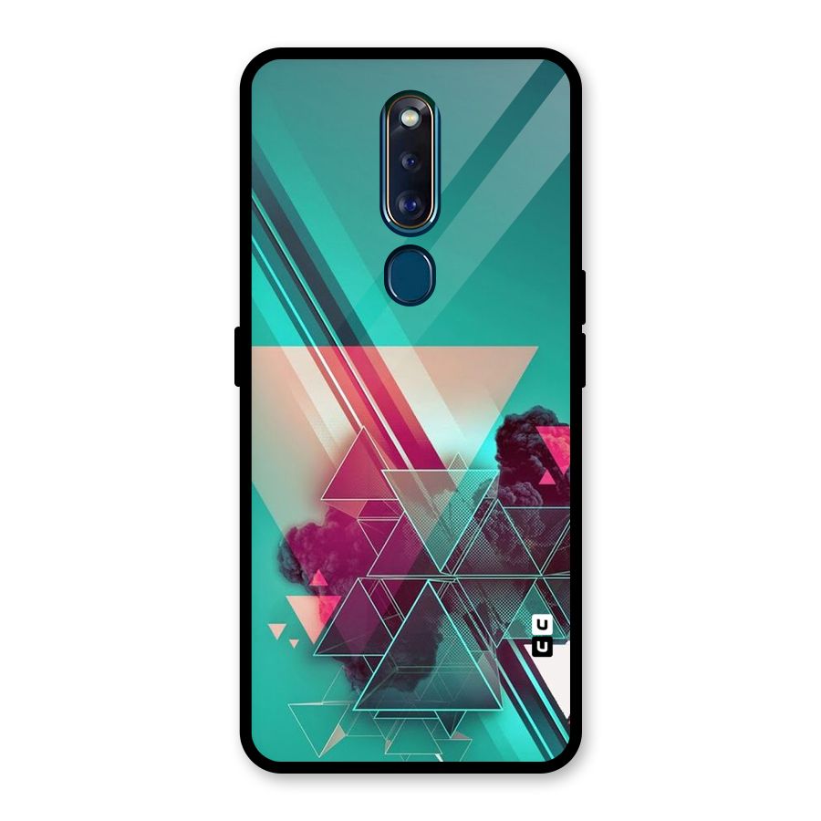 Floroscent Abstract Glass Back Case for Oppo F11 Pro