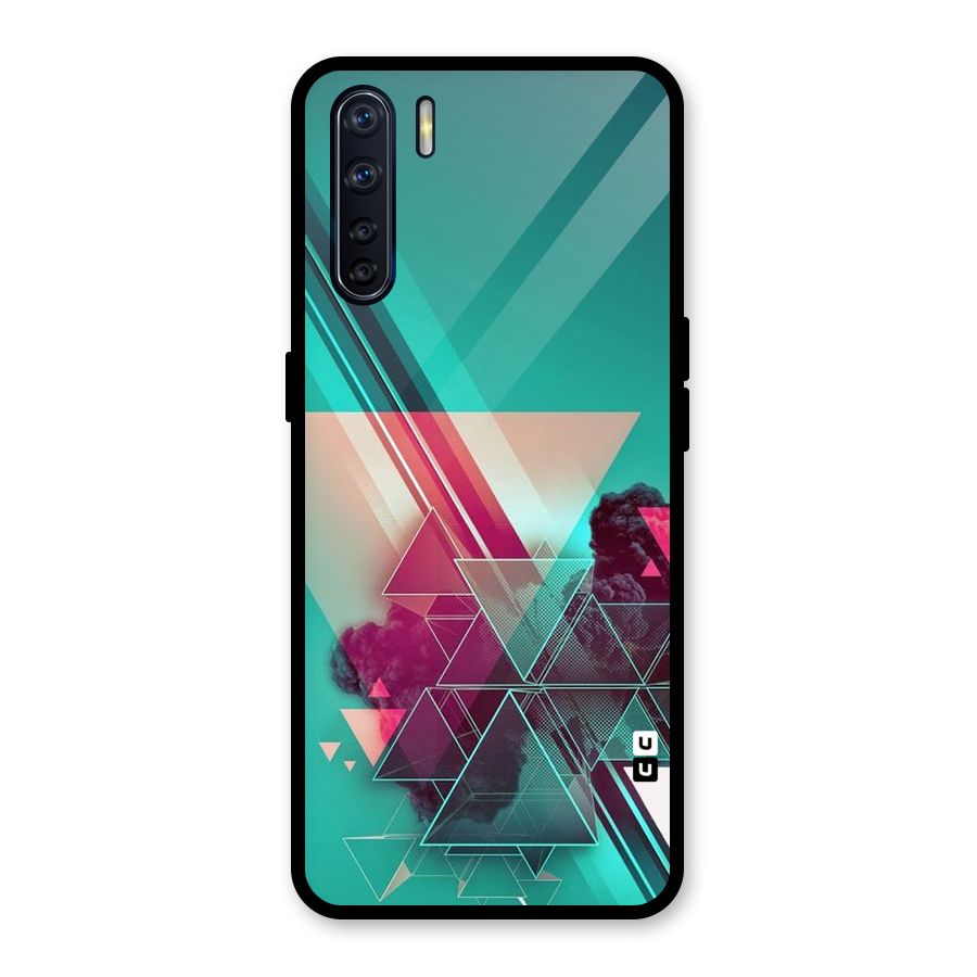 Floroscent Abstract Glass Back Case for Oppo F15