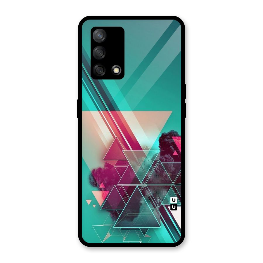 Floroscent Abstract Glass Back Case for Oppo F19