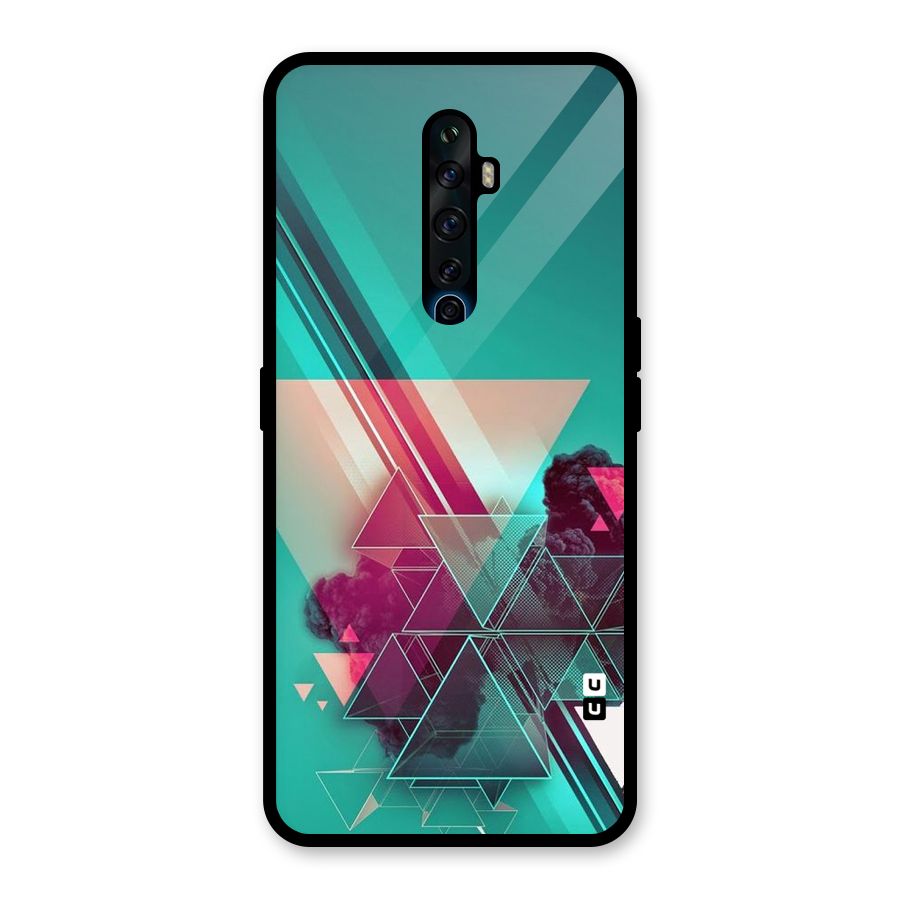 Floroscent Abstract Glass Back Case for Oppo Reno2 F