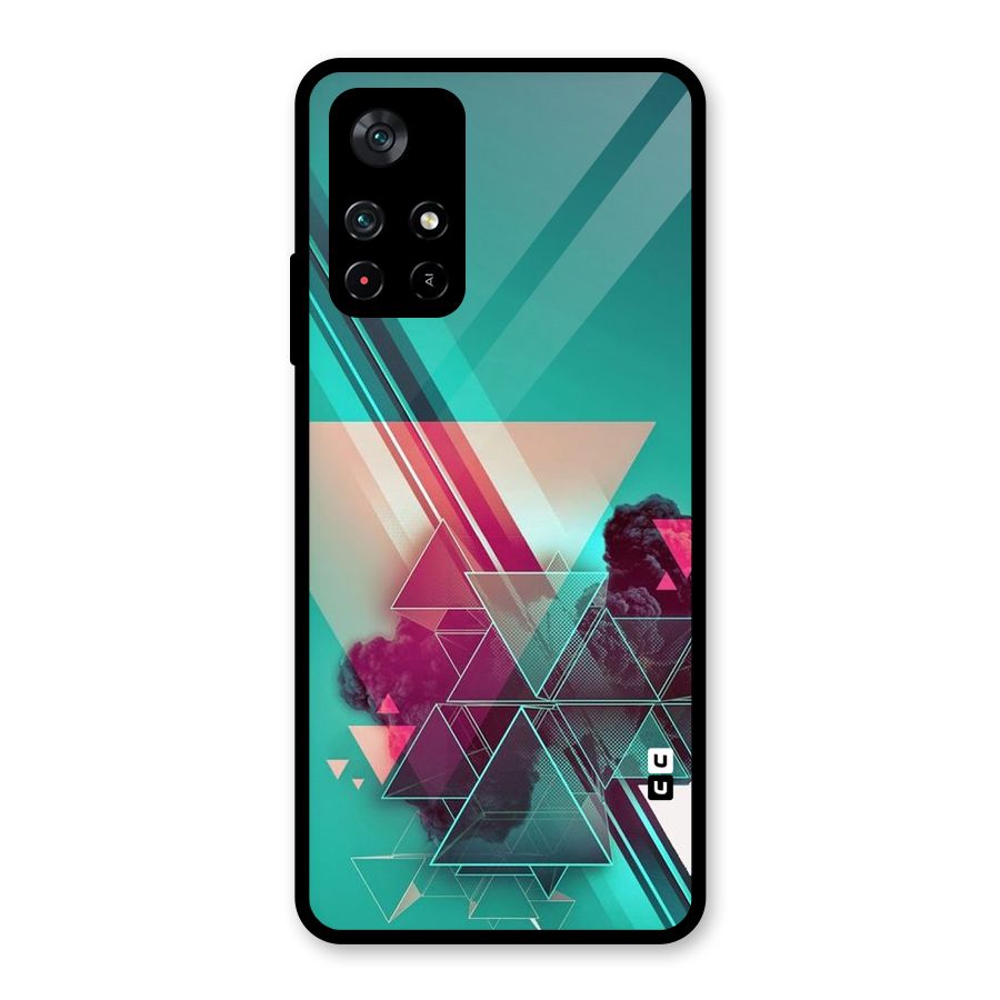 Floroscent Abstract Glass Back Case for Poco M4 Pro 5G