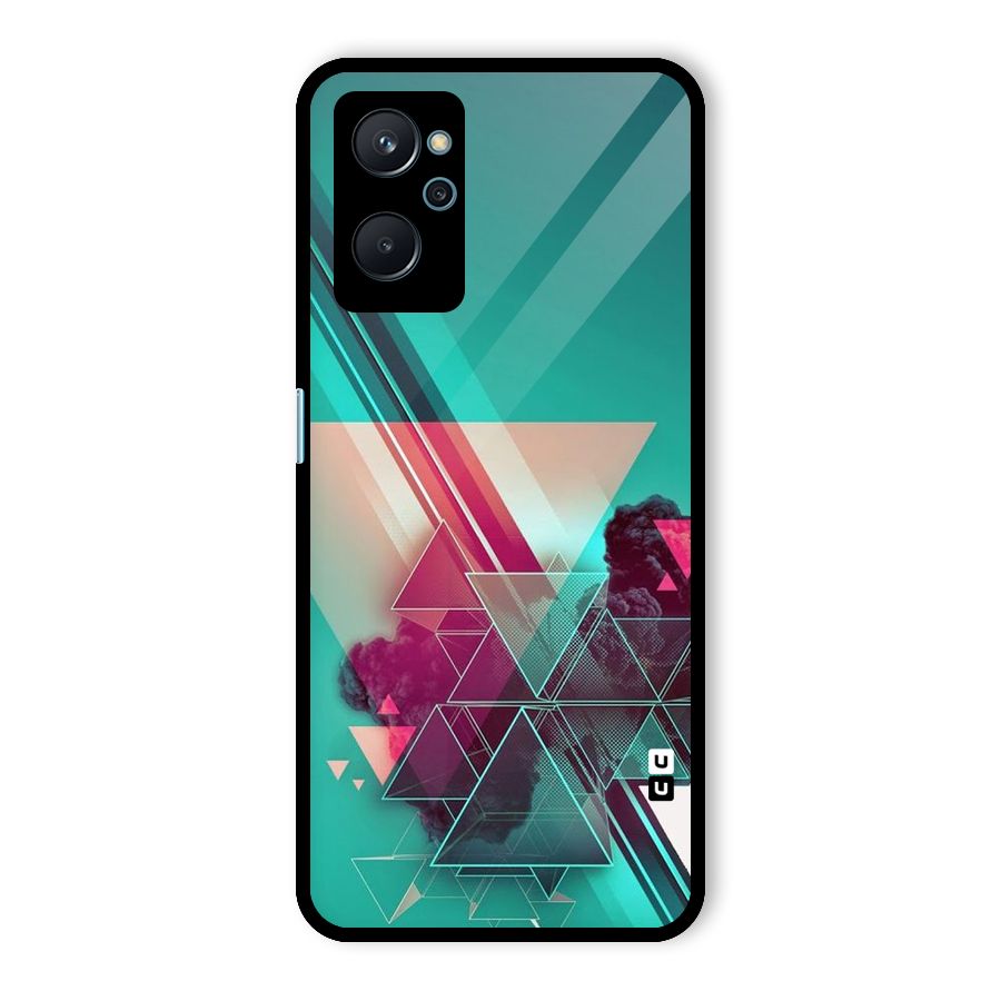 Floroscent Abstract Glass Back Case for Realme 9i