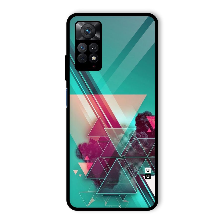 Floroscent Abstract Glass Back Case for Redmi Note 11 Pro